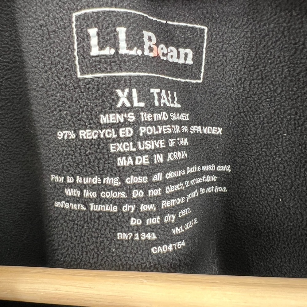 L.L. Bean softshell full zip front lightweight jacket black gray‎ XL Tall XLT - Picture 7 of 11